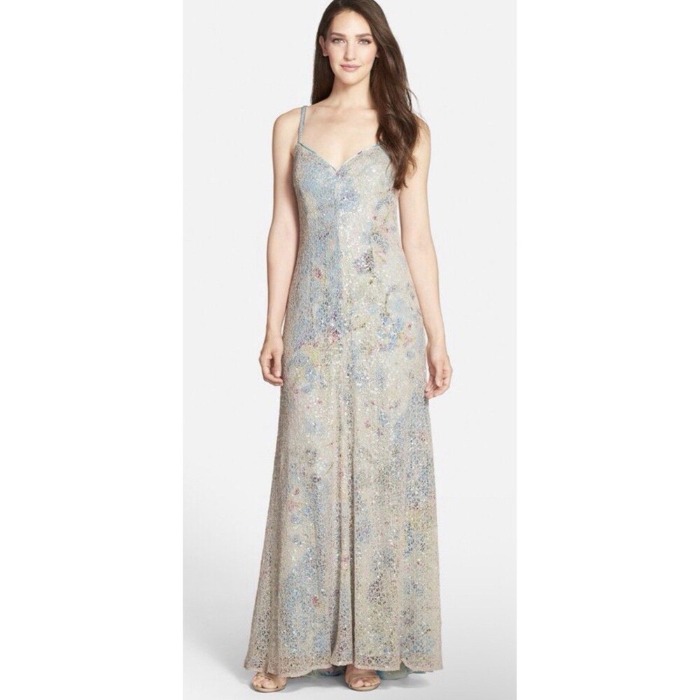 Vera Wang Dress Floral Sweetheart Neck Formal Wedding Fairy Romantic Mesh Layers